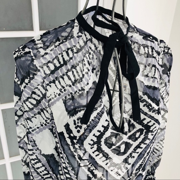 Adam Lippes sheer tie neck blouse - Picture 2 of 5